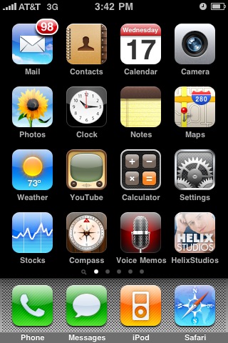 iPhone Home Screen with Helix Studios Icon